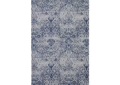 Image for Nourison Damask DAS06 Dark Blue and White 6'x9' Vintage Area Rug