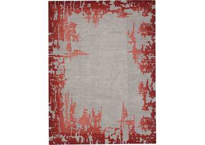 Image for Nourison Symmetry SMM02 Ivory and Red 9'x12' Oversized Textured Rug