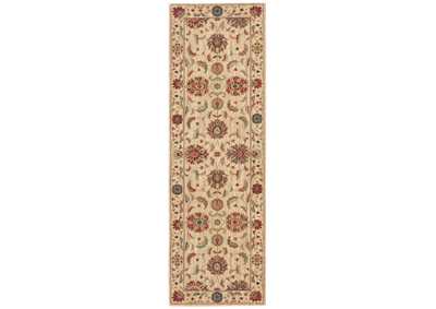 Image for Nourison Living Treasures LI04 Beige and Red 12' Runner Hallway Rug