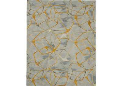 Image for Nourison Symmetry SMM05 Gold and Grey 8'x10' Large Textured Rug