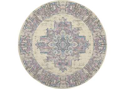 Image for Nourison Grafix GRF14 White and Pink 8' Round Large Rug