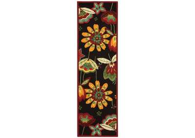 Image for Nourison Fantasy FA12 Black 8' Runner Hallway Rug