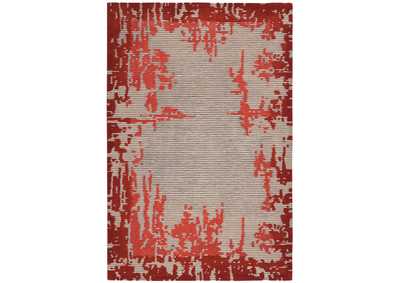 Image for Nourison Symmetry SMM02 Ivory and Red 4'x6' Area Rug