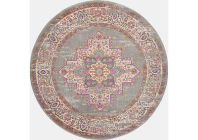 Image for Nourison Passion PSN03 Grey 4' Round Vintage Area Rug