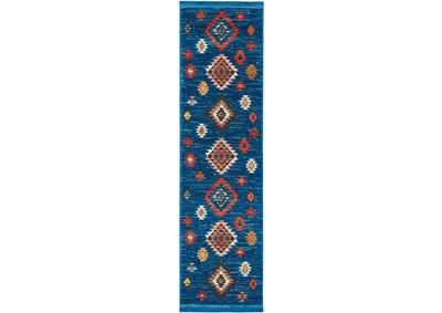 Image for Nourison South Western NAV07 Blue 8' Runner Hallway Rug