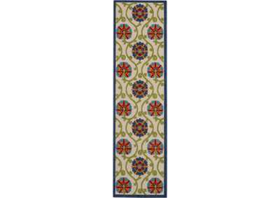 Image for Nourison Aloha ALH19 3'x4' Blue Multicolor Easy-care Indoor-outdoor Rug