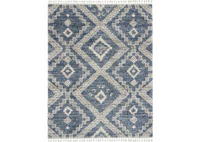 Image for Nourison Oslo Shag OSL02 8'x11' Large Dark Blue and Grey Scandinavian Shag Rug