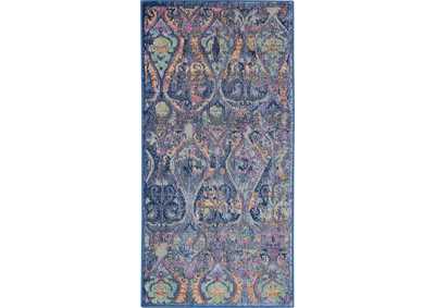 Image for Nourison Ankara Global ANR08 Navy Blue Multicolor Moroccan Area Rug