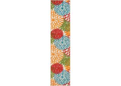 Image for Nourison Aloha 12' Runner Green, Multicolor Hallway Area Rug