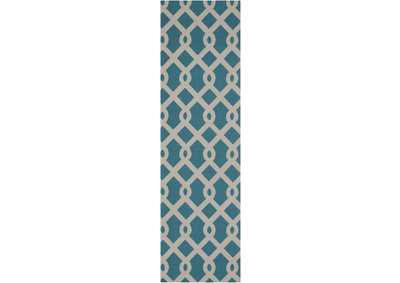 Image for Waverly Sun N Shade SND20 Blue 8' Runner Hallway Rug