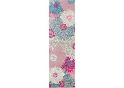 Image for Nourison Passion PSN17 Pink and Grey 6' Runner Hallway Rug