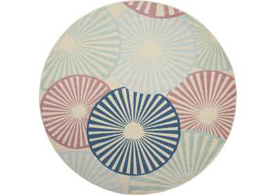Image for Nourison Grafix GRF20 White and Blue 8' Round Large Rug