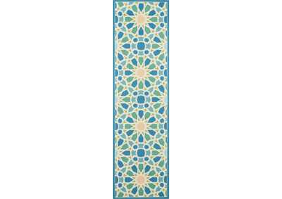 Image for Nourison Sun N Shade SND29 Blue 8' Runner Hallway Rug