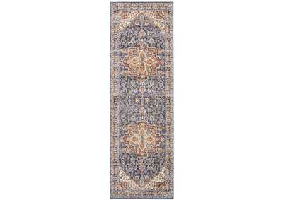 Image for Nourison Lagos LAG01 Blue Multicolor 8' Runner Low-pile Hallway Rug