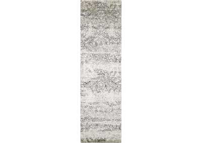 Image for Nourison Luminance LUM11 Black and White 8' Runner Hallway Rug
