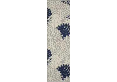 Image for Nourison Aloha 2'x6' Ivory Navy Area Rug