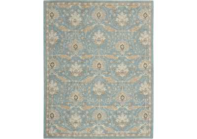 Image for Nourison Jazmine JAZ02 Light Blue and Beige 8'x10' Large Wool Rug