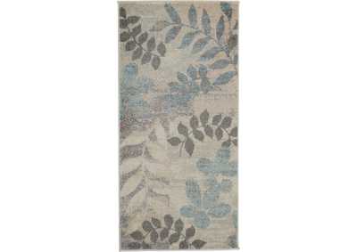 Image for Nourison Tranquil 2' x 4' White and Blue Farmhouse Small Rug