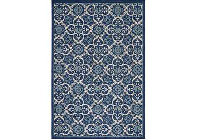 Image for Nourison Caribbean CRB02 Navy Blue and White 9'x13' Oversized Rug