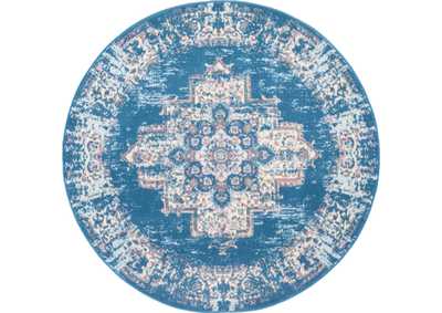 Image for Nourison Grafix GRF14 Blue 5' Round Persian Area Rug