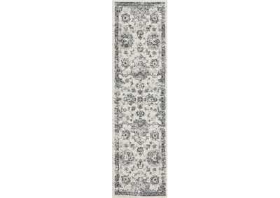 Image for Nourison Fusion FSS15 Cream and Grey 8' Runner Plush Shag Hallway Rug