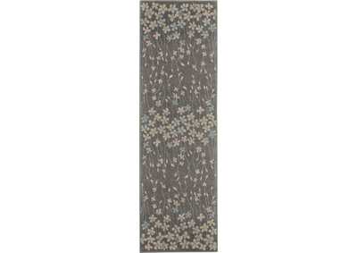 Image for Nourison Tranquil TRA04 Grey 7' Runner Hallway Rug
