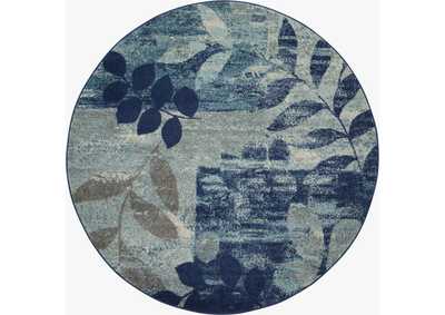 Image for Nourison Tranquil TRA01 Navy Blue 5' Round Modern Area Rug