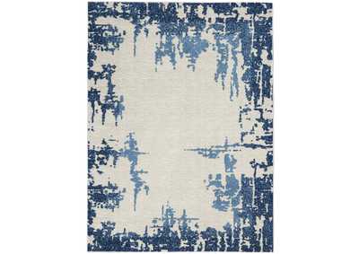 Image for Nourison Etchings 4' x 6' Ivory/Blue Abstract Area Rug