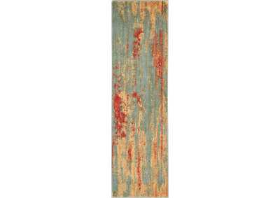Image for Nourison Somerset ST91 Teal Multicolor 8' Runner Hallway Rug