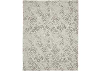 Image for Nourison Damask DAS03 White 8'x10' Large Flat Rug