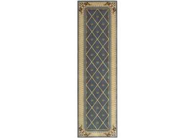 Image for Nourison Ashton House AS03 Blue 6' Runner Hallway Rug