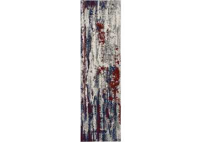 Image for Nourison Maxell MAE15 Red and Blue 8' Runner Hallway Rug