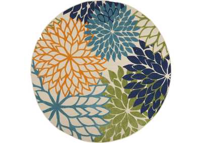 Image for Nourison Aloha ALH05 Multicolor 8' Round Large Indoor-outdoor Rug
