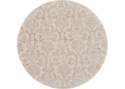 Image for Nourison Jubilant 8' Round White and Pink Area Rug