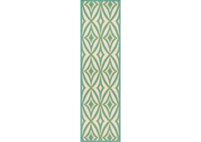 Image for Nourison Sun N Shade SND19 Green 8' Runner Hallway Rug