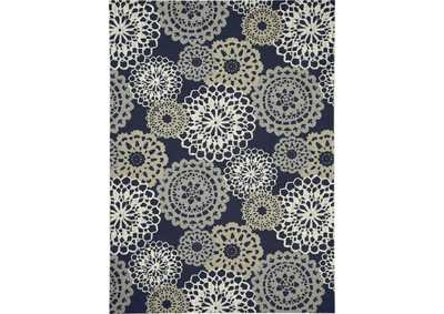 Image for Waverly Sun N Shade SND72 Navy Black and Grey 10'x13' Oversized Indoor-outdoor Rug