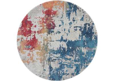 Image for Nourison Ankara Global ANR10 Multicolor 4' Round Abstract Area Rug