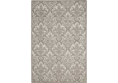 Image for Nourison Damask DAS02 Grey and White 8'x10' Large Flat Rug