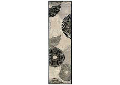 Image for Nourison Graphic Illusions GIL04 Grey 8' Runner Hallway Rug