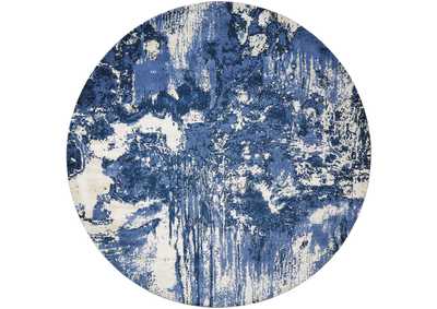 Image for Nourison Twilight TWI24 Blue and White 8' Round Large Rug