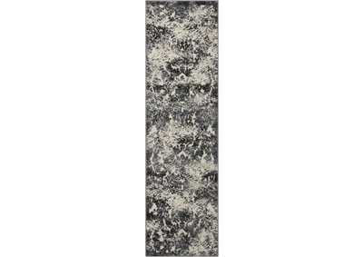 Image for Michael Amini Gleam MA603 Grey and White 8' Runner Hallway Rug