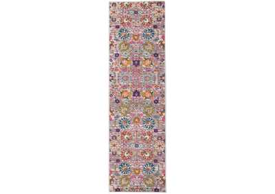 Image for Nourison Passion PSN01 Pink and Grey 8' Runner Hallway Rug