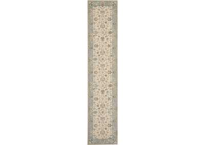 Image for Nourison Living Treasures 12' Runner Ivory and Aqua Area Rug