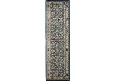 Image for Nourison Ankara Global ANR13 Navy Blue Multicolor 6' Runner Textured Hallway Rug