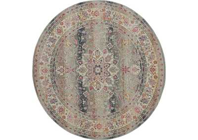 Image for Nourison Vintage Kashan VKA01 Grey Multicolor 4' Round Oushak Area Rug