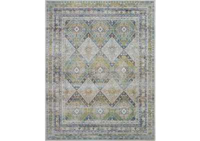 Image for Nourison Ankara Global ANR07 Blue and Green 8'x10' Large Low-pile Rug