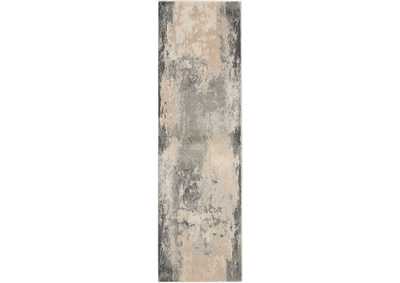 Image for Nourison Maxell MAE13 Grey and White 8' Runner Hallway Rug