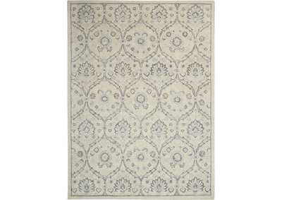 Image for Nourison Jazmine JAZ03 Ivory and Blue 9'x12' Oversized Wool Rug