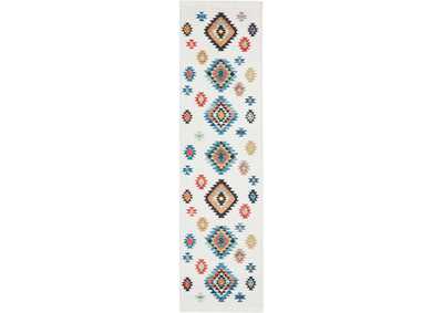Image for Nourison South Western NAV07 White 8' Runner Hallway Rug