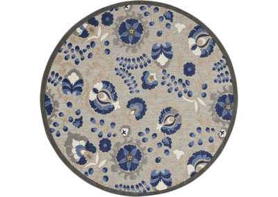 Image for Nourison Aloha 4' Round Blue Patio Area Rug